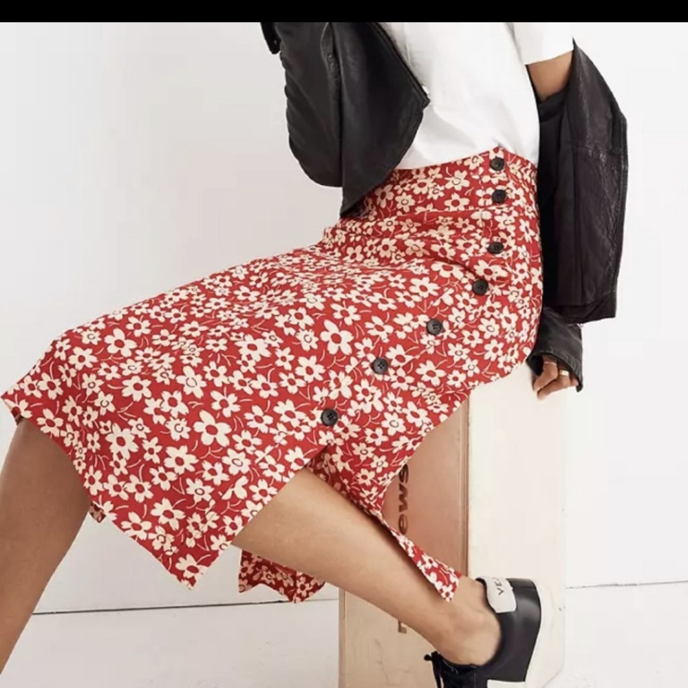 [Madewell] Side Button Midi Skirt in Full Bloom 4